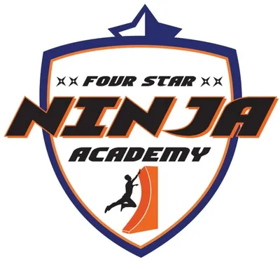 Four Star Ninja Academy shield logo with ninja figure climbing a wall