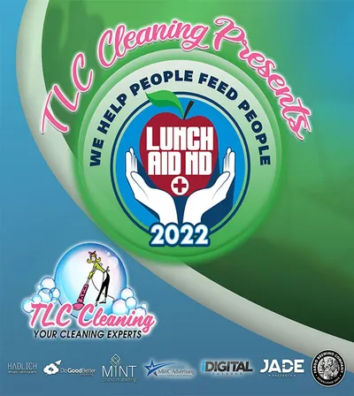 TLC Cleaning Presents Lunch Aid ND 2022 promotional graphic with sponsor logos