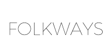 Folkways wordmark in thin grey sans-serif letters on white background