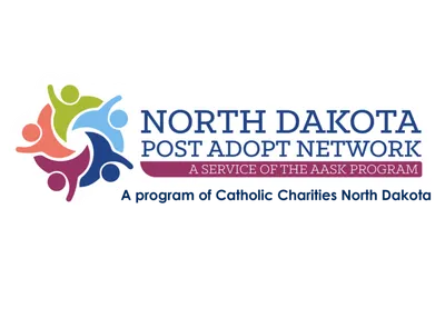 North Dakota Post Adopt Network logo with colorful circular figures