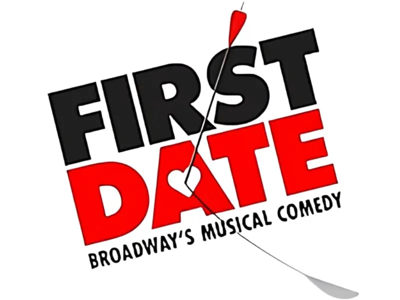 First Date Broadway's Musical Comedy logo with a Cupid's arrow