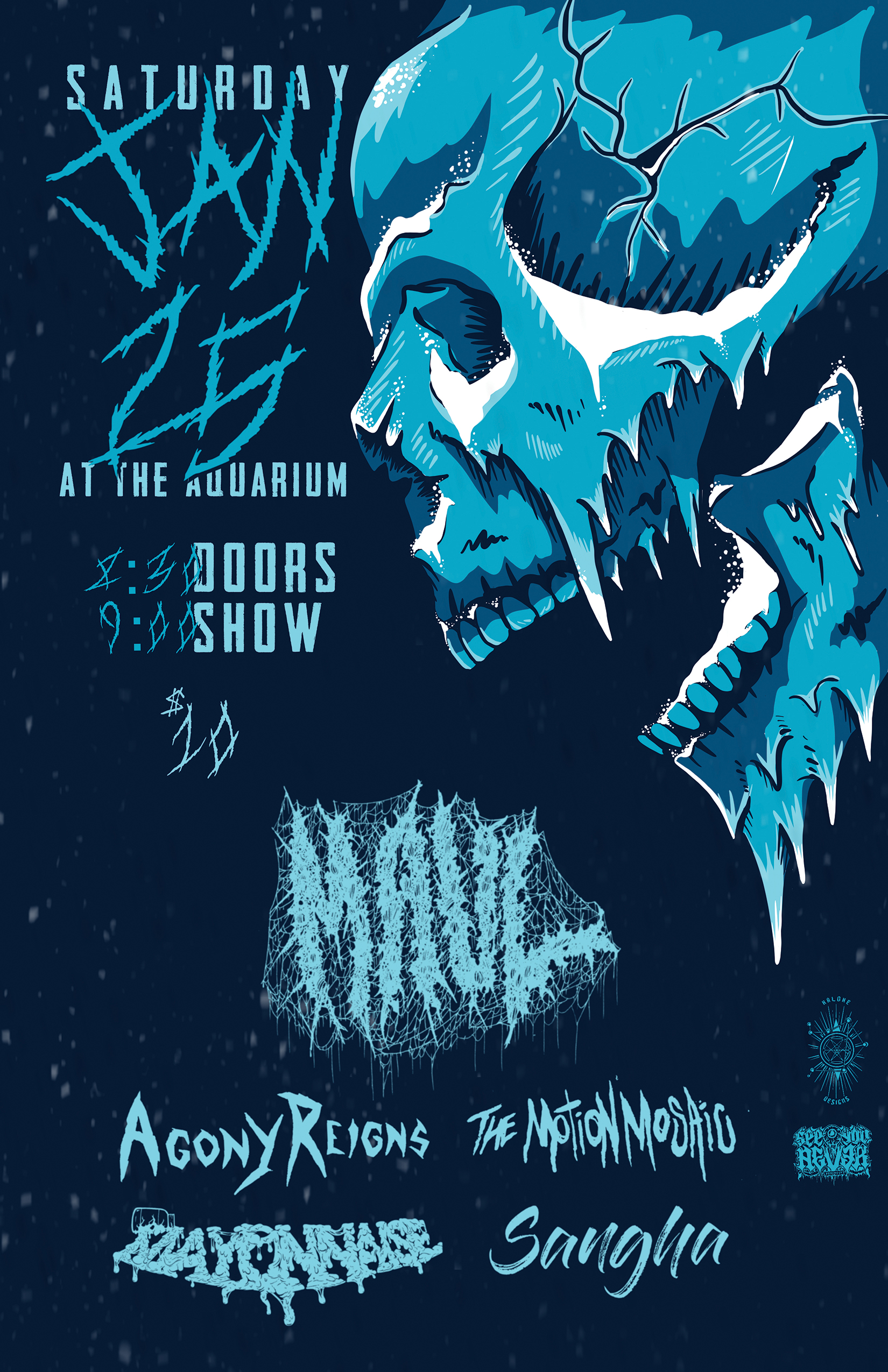Blue concert poster by Kalohe Designs