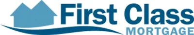 First Class Mortgage company logo with two house icons