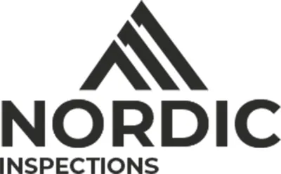 Nordic Inspections logo with geometric mountain icon in dark gray
