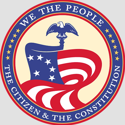 Circular seal reading 'We the People – The Citizen & The Constitution' with American flag and eagle