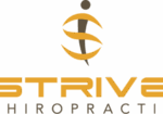 Strive Chiropractic logo with stylized figure and gold circular design