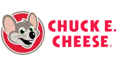 Chuck E. Cheese logo with cartoon mouse mascot