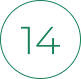 Number 14 inside a green circle
