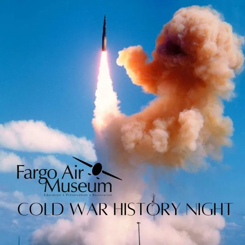 Promotional graphic showing a missile launch with billowing smoke against a blue sky