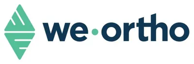 We Ortho logo with a green geometric diamond icon
