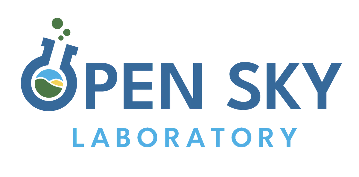 Open Sky Laboratory logo with flask icon and landscape scene