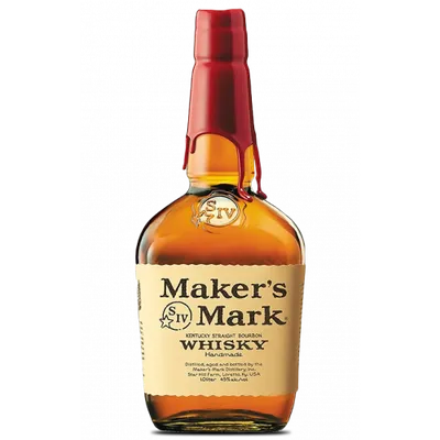 Maker's Mark Kentucky straight bourbon whisky bottle with red wax top