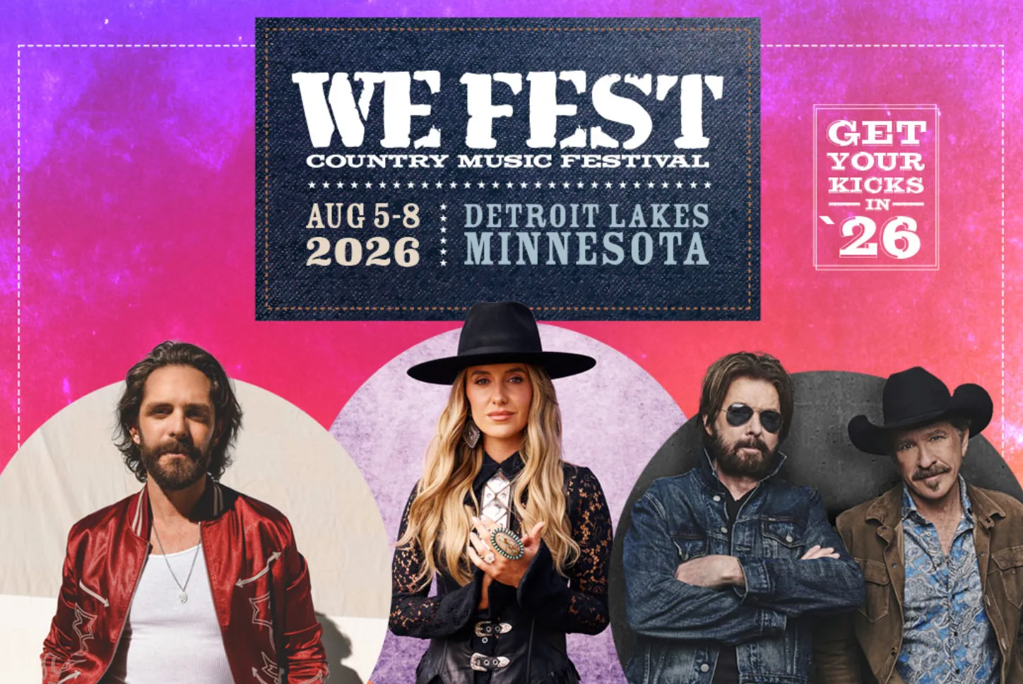 WE Fest 2026 lineup Thomas Rhett Lainey Wilson Brooks and Dunn