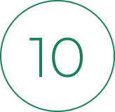 Number 10 inside a green circle outline