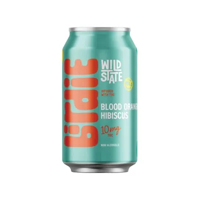 Teal can of Birdie Wild State Blood Orange Hibiscus 10mg THC seltzer