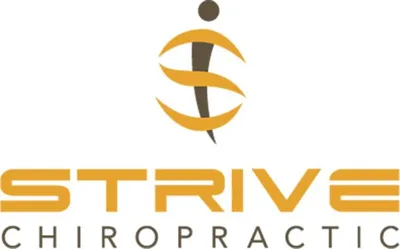 Strive Chiropractic logo with a stylized figure and swirl design