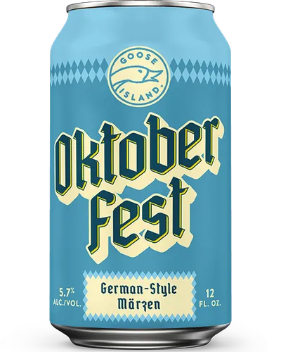 Goose Island Oktoberfest German-Style Märzen beer can, 12 fl oz, light blue