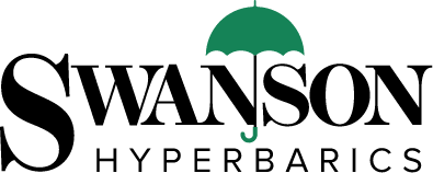 Swanson Hyperbarics logo with green umbrella icon