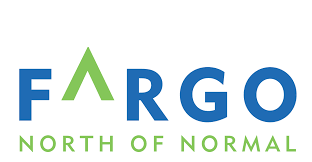 Fargo North of Normal city logo in blue and green