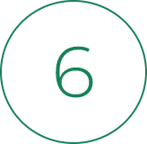 Green numeral 6 inside a circular outline