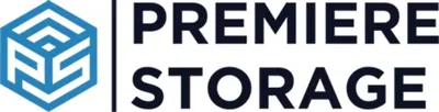 Premiere Storage logo with a geometric hexagon icon