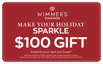Wimmer's Diamonds $100 holiday gift card toward next purchase
