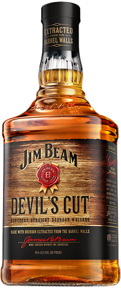 Bottle of Jim Beam Devil's Cut Kentucky Straight Bourbon Whiskey