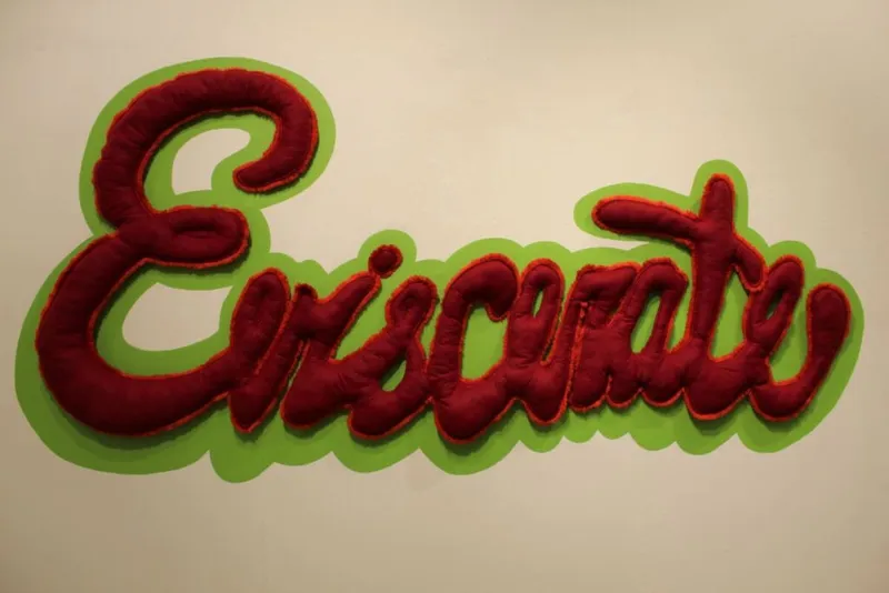 art work sculpture saying eviscerate