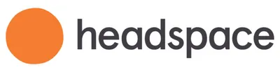 Headspace logo with orange circle and dark gray wordmark